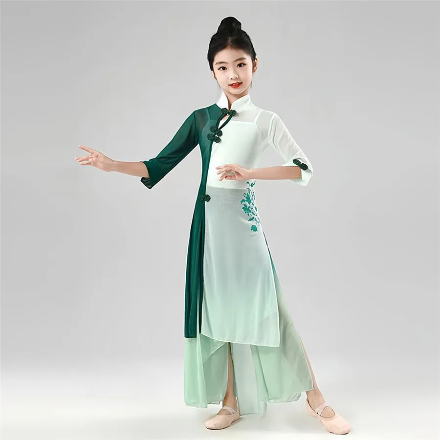 Klassisches Chinesisches Yangko-Tanzkostüm für Mädchen, Nationaler Fächertanz-Anzug, Orientalisches Hanfu, Volkstanzkleidung, Regenschirm-Tänzeroutfit