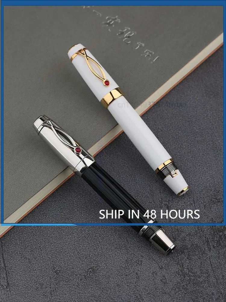 For MAJOHN X1 Resin Fountain Pen Retractable EF Art Iridium Nib Support Ink Cartridge Journal Writing Gift Pen