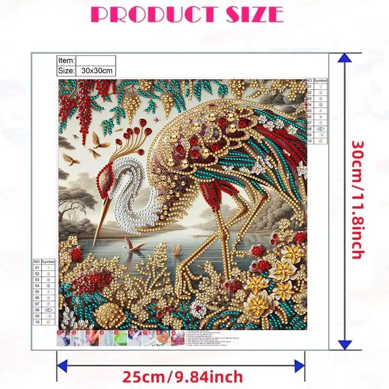 CHENISTORY 5D DIY Partial Special Shaped Drill Diamond Painting Kit Aniaml Diamond Mosaic Animal Handicraft Wall Art Home Decor