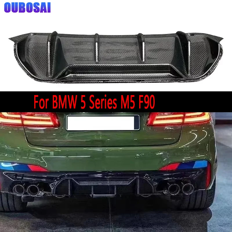 

For BMW 5 Series M5 F90 2017+ Dry Carbon Fiber Car Rear Bumper Diffuser Rear Splitters Spoiler Back lip Auto Parts body ki