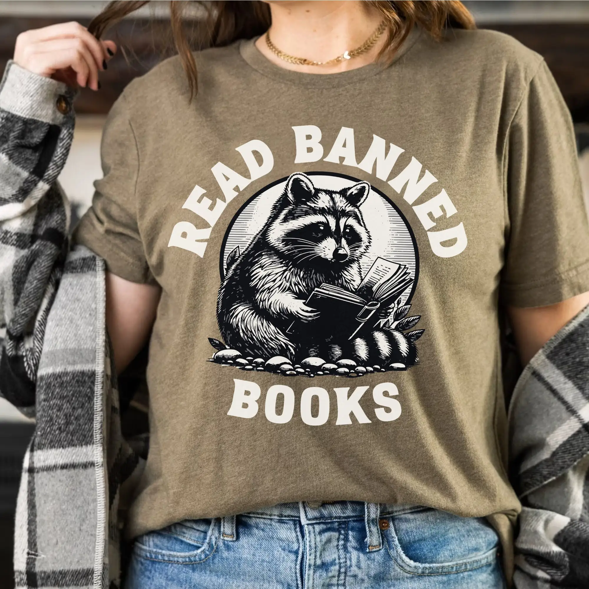 Read Banned Books T Shirt Library Funny Raccoon Book Lover More Bookish Things