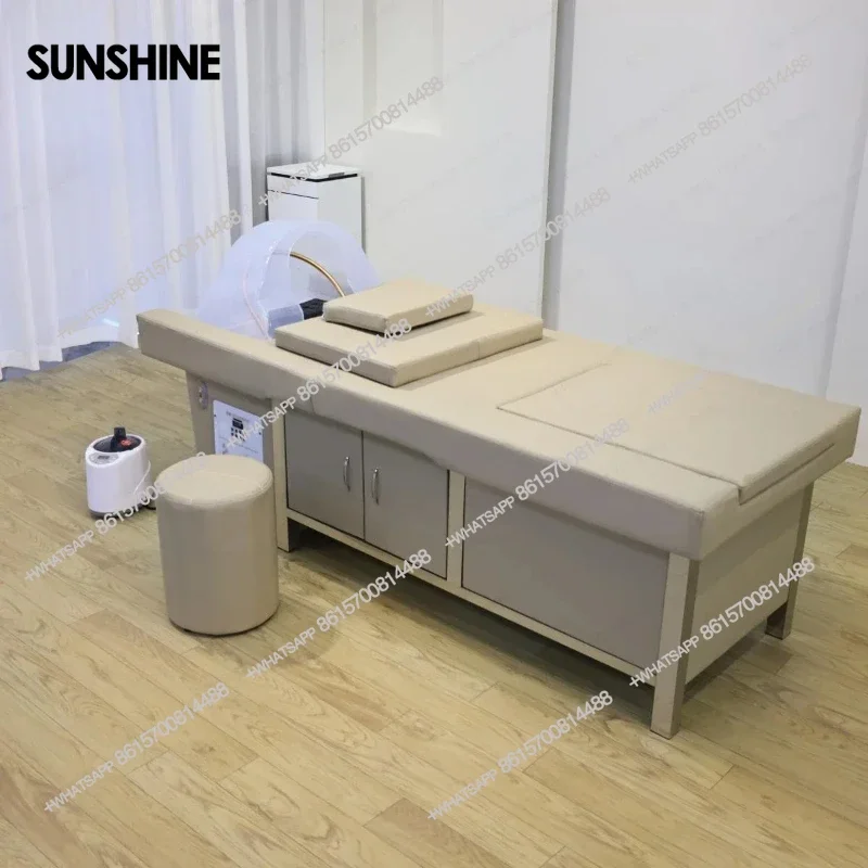 Thai Shampoo Bed Massage Table – All-in-One Head SPA Fumigation & Hair-Wash Sofa for Hair Salon Massage ShopR