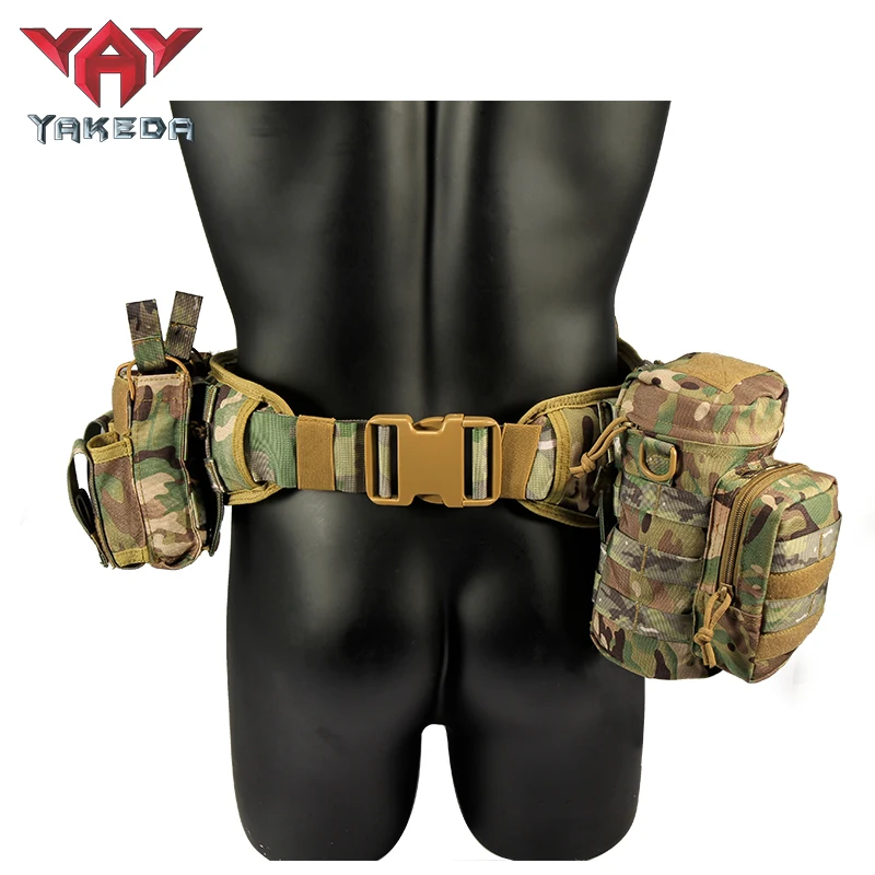 Yakeda Hunting Gadget Pouch Waist Bag Adjustable MOLLE Padded Patrol Duty Belt Combat Tactical Utility with Holster