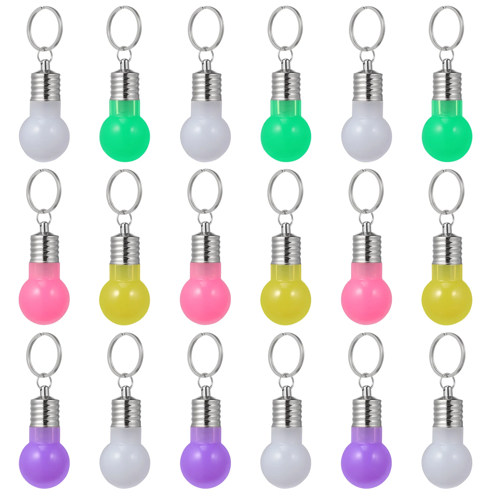 

21Pcs LED Bulb Keychains Mini Light Key Ring Colorful Flash Keychain Pendant for Bag Car Decoration LED Bulb Key Chain