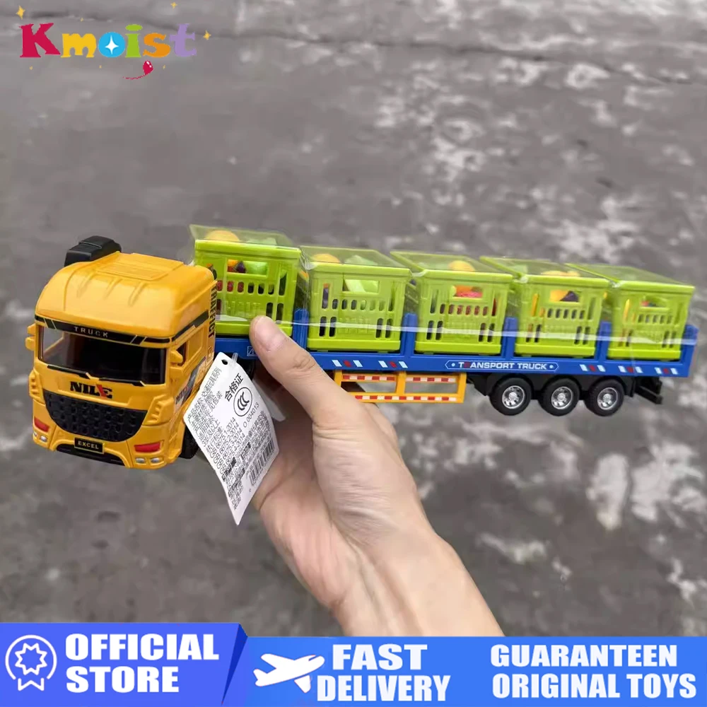 

Simulation Alloy Die-Cast Freight Roadblock Fruit and Vegetable Transport Truck Kids Large Car Model Toy Children's Day Gifts