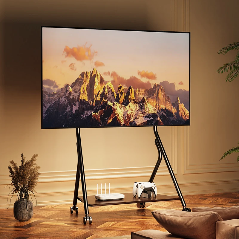 

Movable TV stand Small apartment floor-to-ceiling TV cabinet55/65/75/86 with wheels