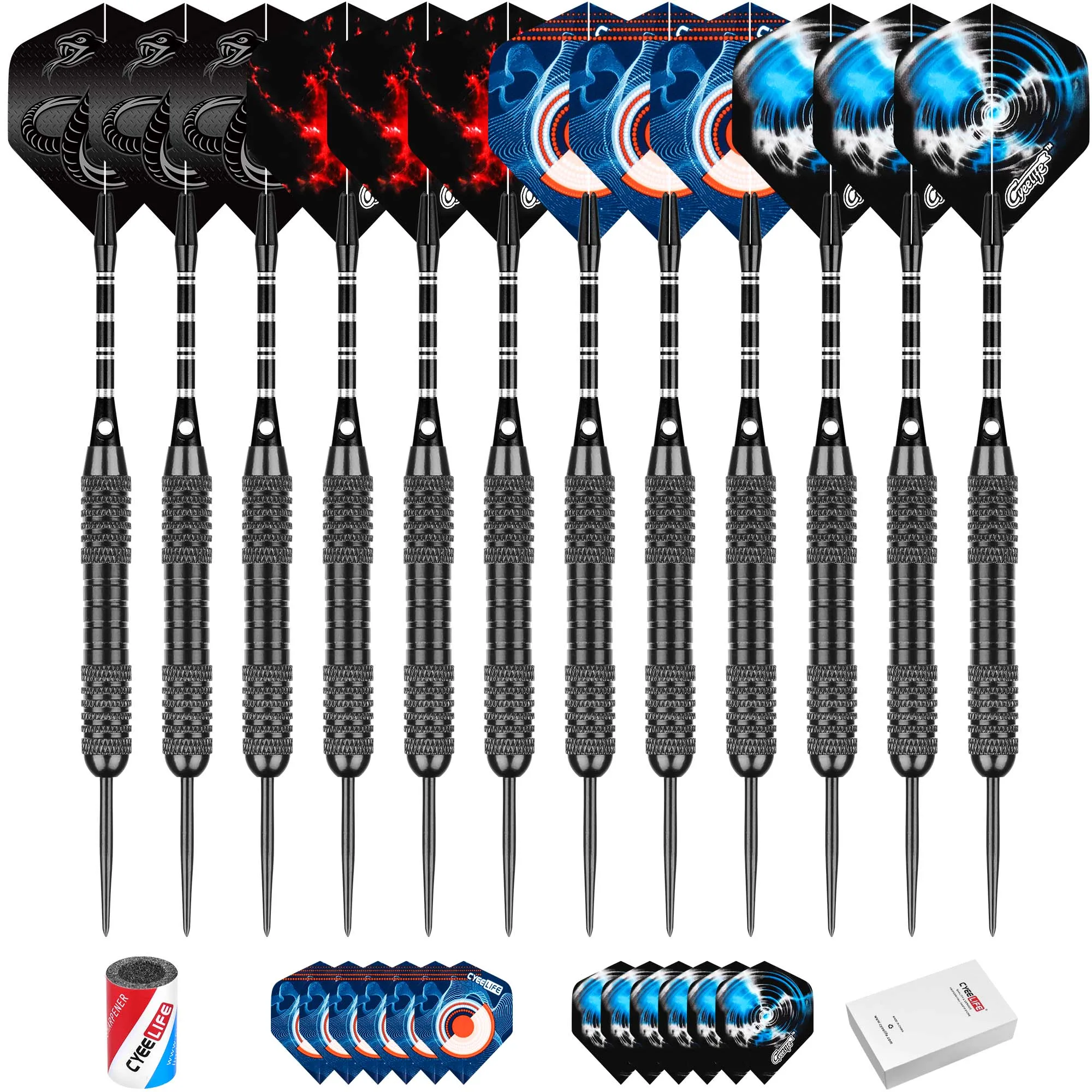 

CyeeLife 6/9/12Pcs 20g Professional Hard Dart Total Length 16cm Steel Tip Darts Barrel Dart Aluminum Shaft Darts Flights