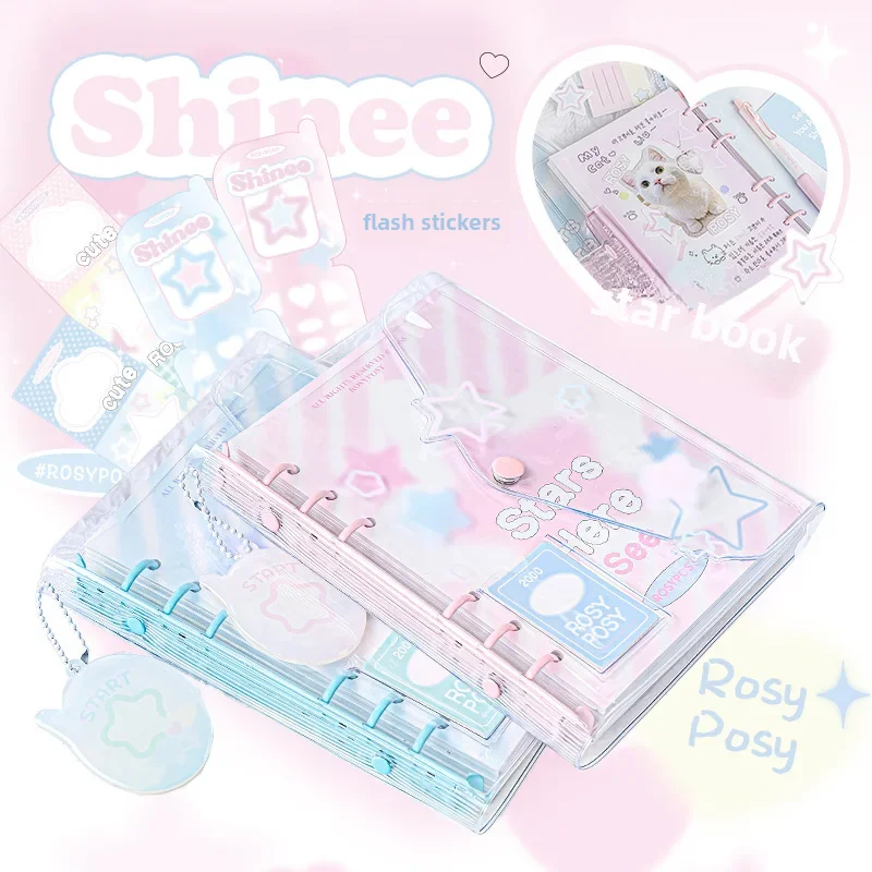 Rosyposy Soft Set Shinee Envelope Gum Gum Hand Account Book Full Color Deformed Star Hand Account Pen Notebook Diary Book