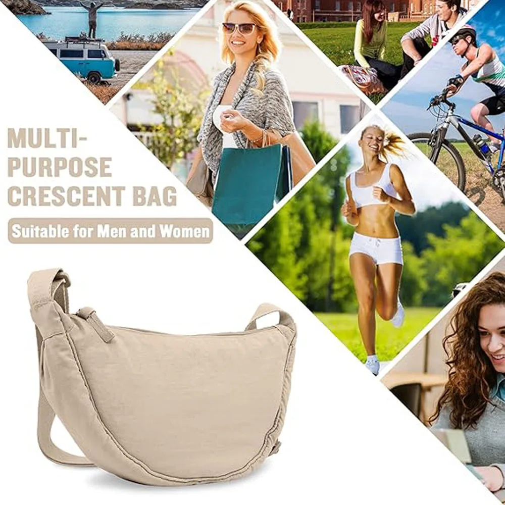 Umhängetasche für Damen, Trendige Dumpling-Tasche, Leichte Kleine Nylon-Schultertasche, Vielseitige Schultertasche – Detail 4