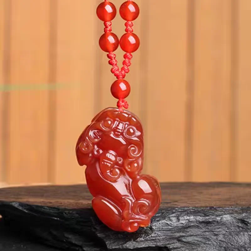 Admirable Agate Amulet PI Xiu Pendant Lucky Beast Bring Wealth Mala Bead Hanging TALISMAN