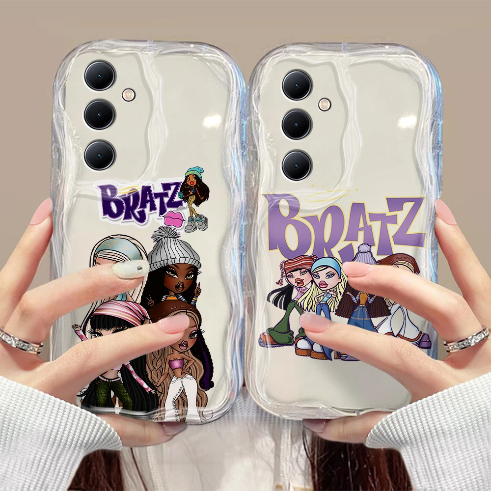 Süße Mädchen Bratzs Puppen 3D Wave Handy hülle für Samsung Galaxy S24 S23 S21 S20 Fe plus Ultra 4G 5G weiche Silikon Rückseite