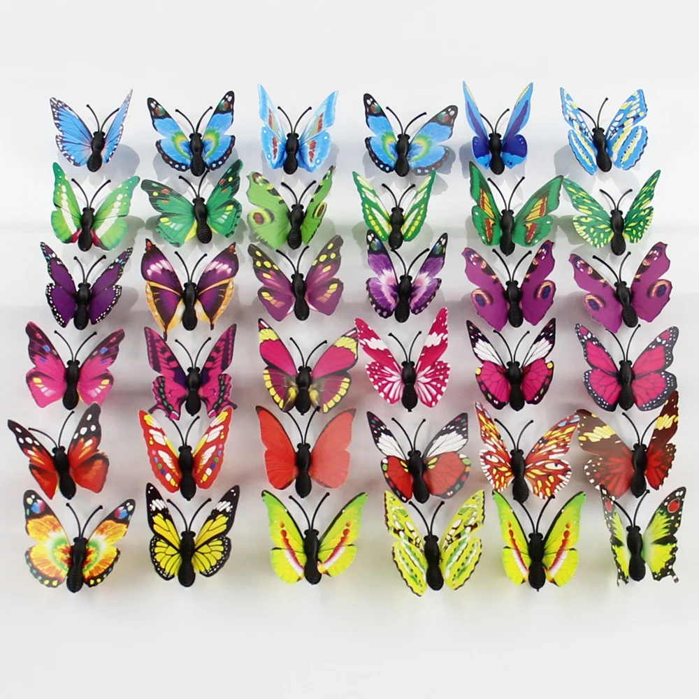 

4CM 200PCS/Lot Butterfly Decoration Stickers Decorative Butterflies For Party Supply 3D Butterfly Theme Parti Decor Wedding