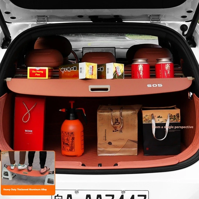 For Changan DEEPAL S05 Car Trunk Privacy Curtain  Auto Trunk Curtain Organizer Cover Storage Divider Board Interior Accessories