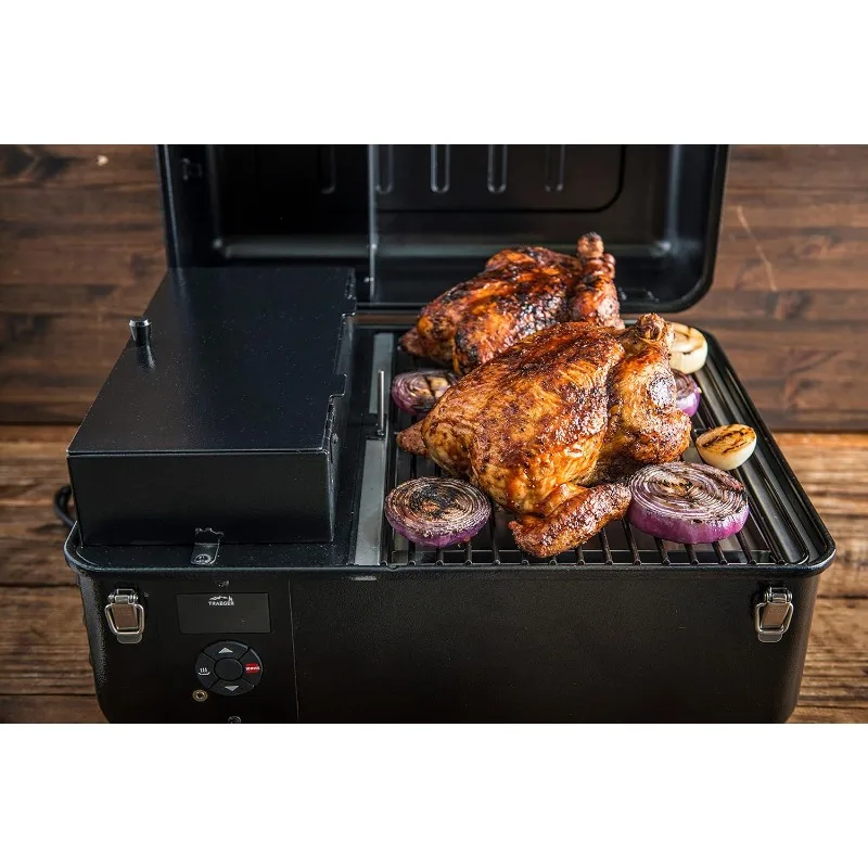 Grills Ranger Portable Electric Tabletop Wood Pellet Grill and Smoker cobertizo exterior almacenaje