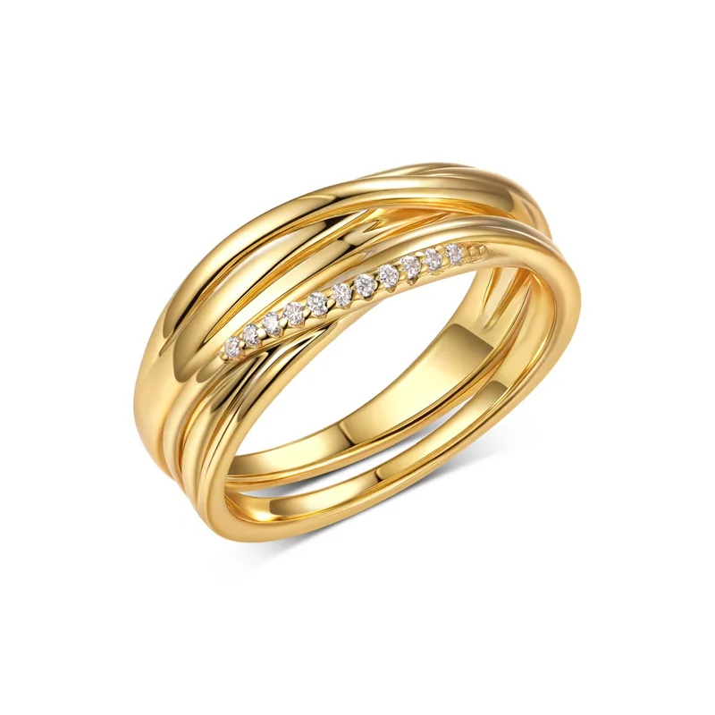 

ZFSILVER s925 Silver Fashion Design Luxury Trendy Moissanite Lover Twist Ring For Charms Women Wedding Party Jewelry Gift MR0142
