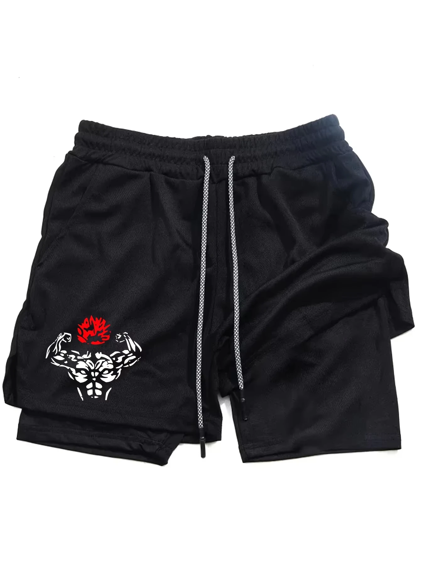 

Summer Shorts for Men 2 in 1 Athletic Gym Workout Running Performance Shorts Print with Phone Pocket Quick Dry BreathableRL10076