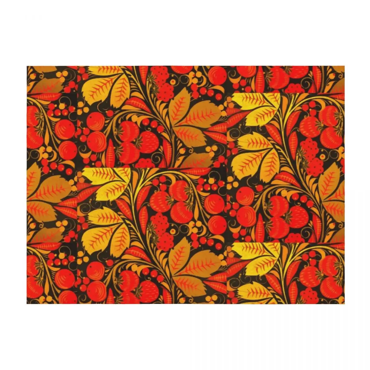 

Traditional Russian Khokhloma Berries Throw Blanket Decorative Beds for babies Thin Cute Plaid Blankets