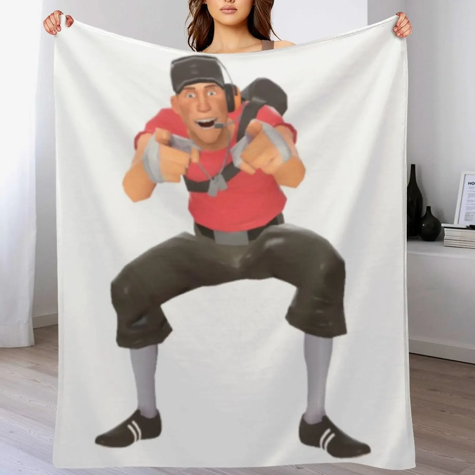 

tf2 scout laugh Throw Blanket Soft Cozy Blanket for Pet Kids Adults