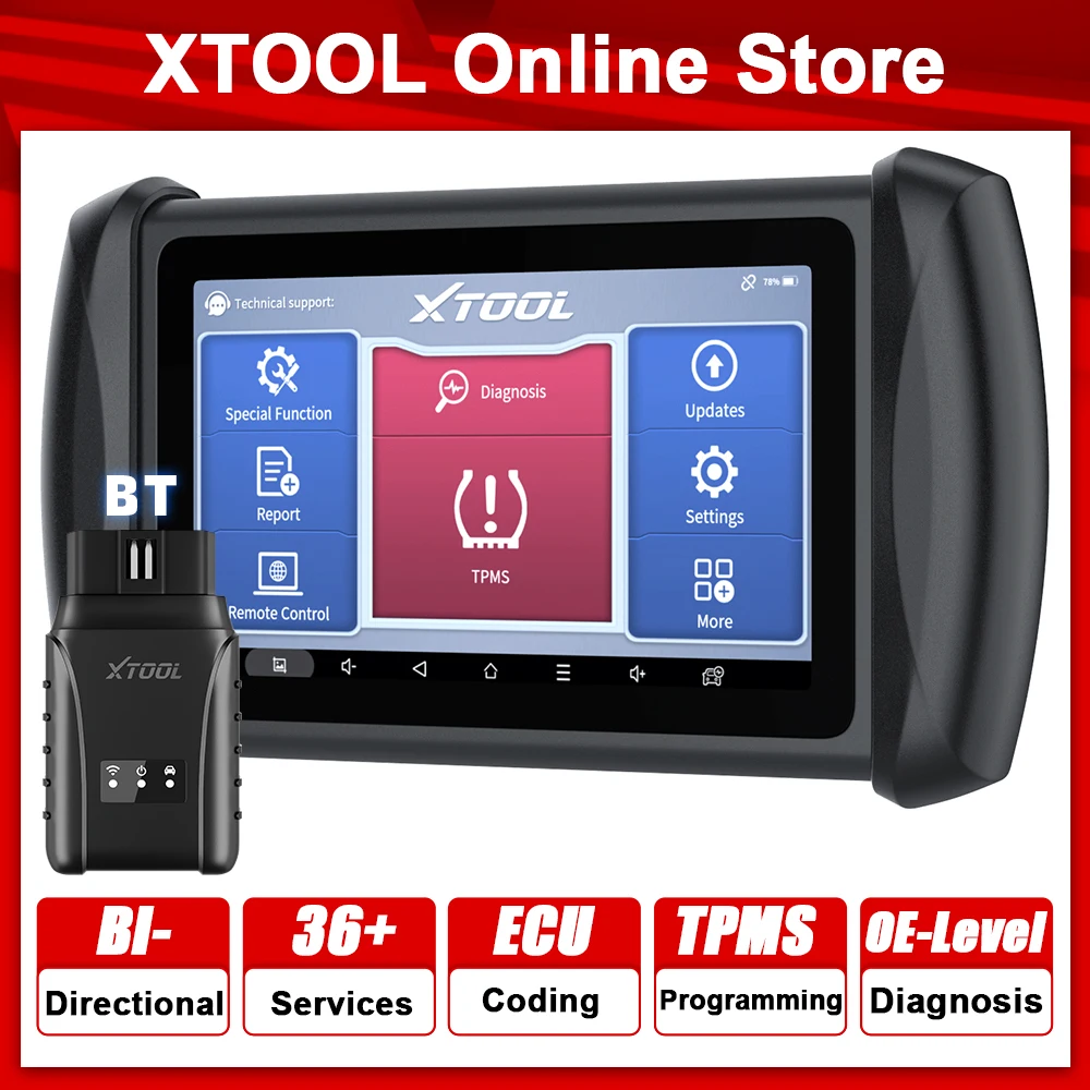 

XTOOL InPlus IP819TP Automotive Scanner TPMS Programming Relearn Activation ECU Coding Active Test with 31 Reset Key Programming