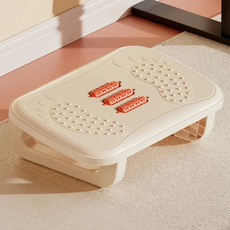 Portable Under Desk Foot Rest Ergonomic Stool with Massage Rollers for Home Office Fast Ship image 3