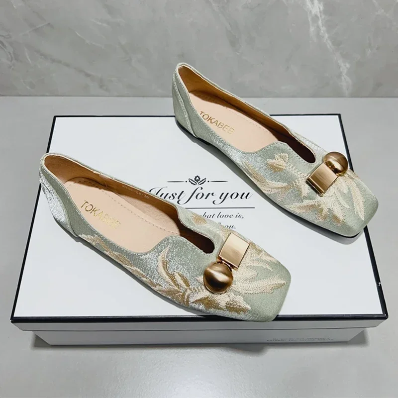 

New Print Flats Shoes Women Sandals Casual Loafers Summer 2025 Designer Square Toe Sport Woman Shoes Sneakers Zapatillas Mujer