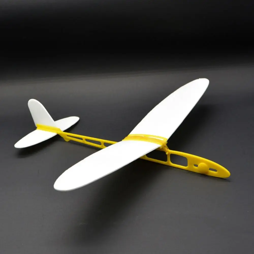 DIY Hand Throw Flying Glider Planes Adjustable Center Assembly Model Toys Elastic Rubber Band Powered Random Color