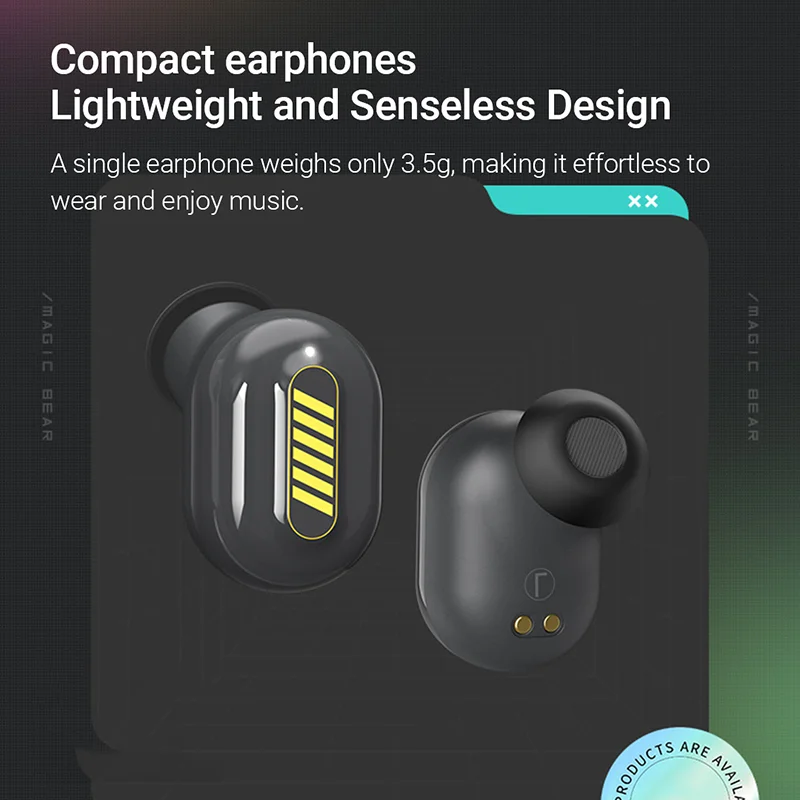 سماعات أذن ONIKUMA سماعة أذن لاسلكية حقيقية مع خاصية إلغاء الضوضاء تدعم بلوتوث 5.3 سماعة رأس HIFI لعبة رياضية داخل الأذن مع ميكروفون