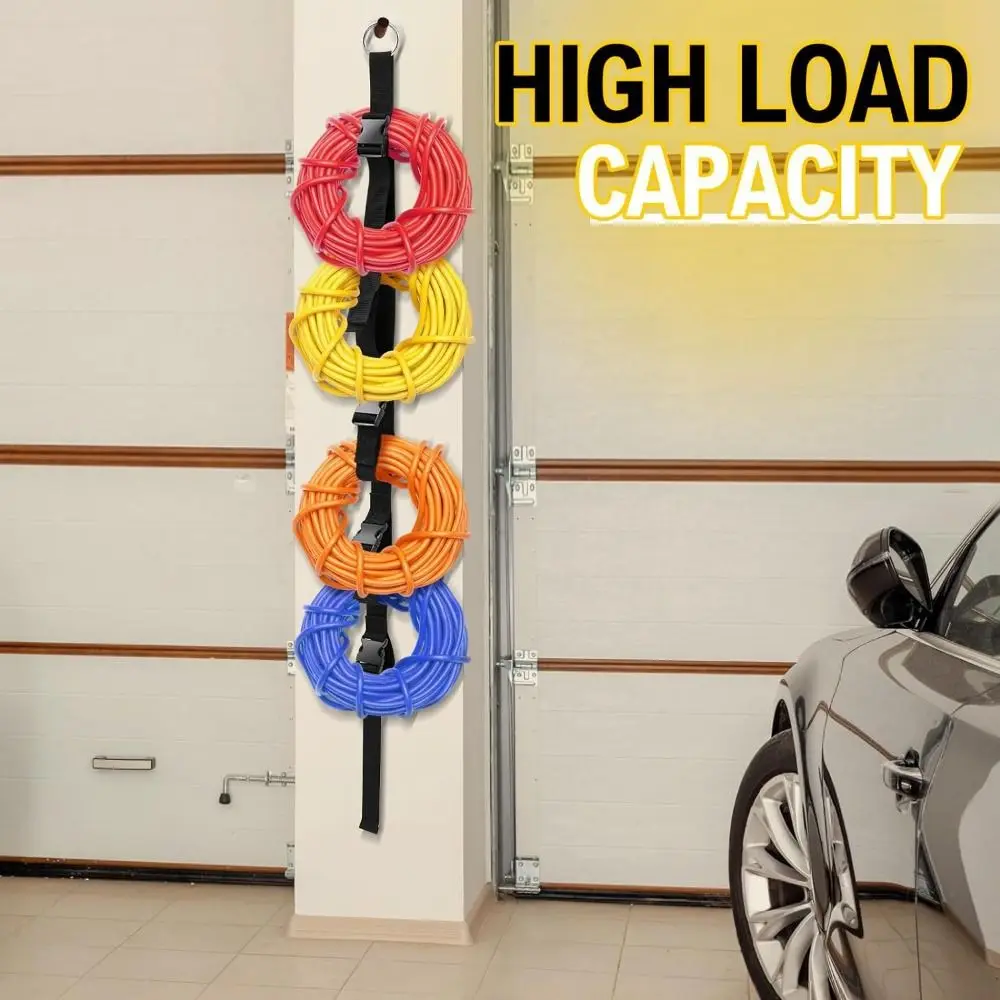 

Flexible Extension Cord Organizer Wall Hanging Reusable Cable Storage Straps 5 Loops Buckle High Load Bearing
