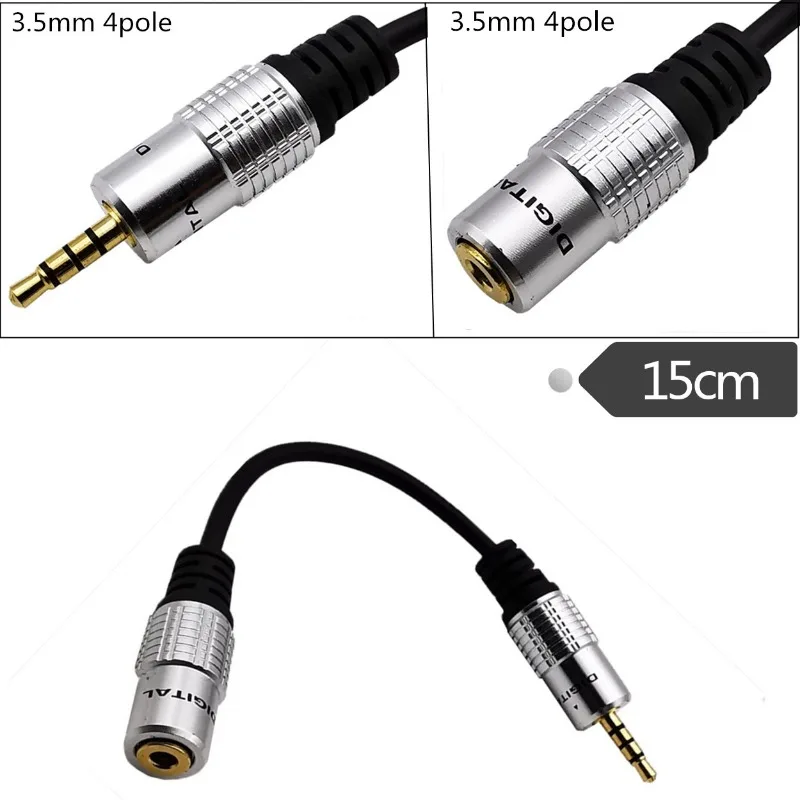 

Microphone 3.5mm Male-to-bus Audio Cable DC3.5mm 4-stage 4Pole Male-to-female Cable