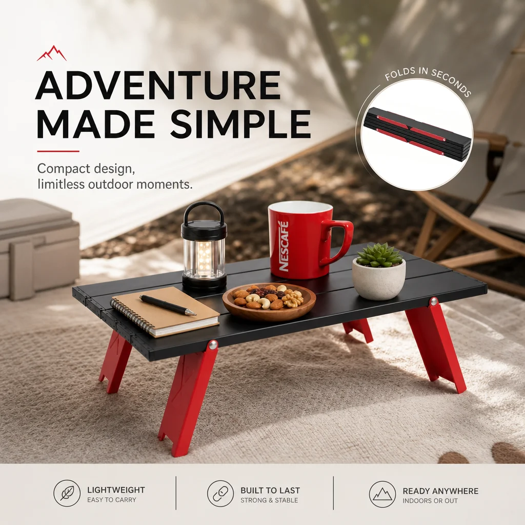 Mini Folding Camping Table Portable Ultralight Collapsible Small Side Table Compact Outdoor Desk For Picnic Beach Fishing Travel