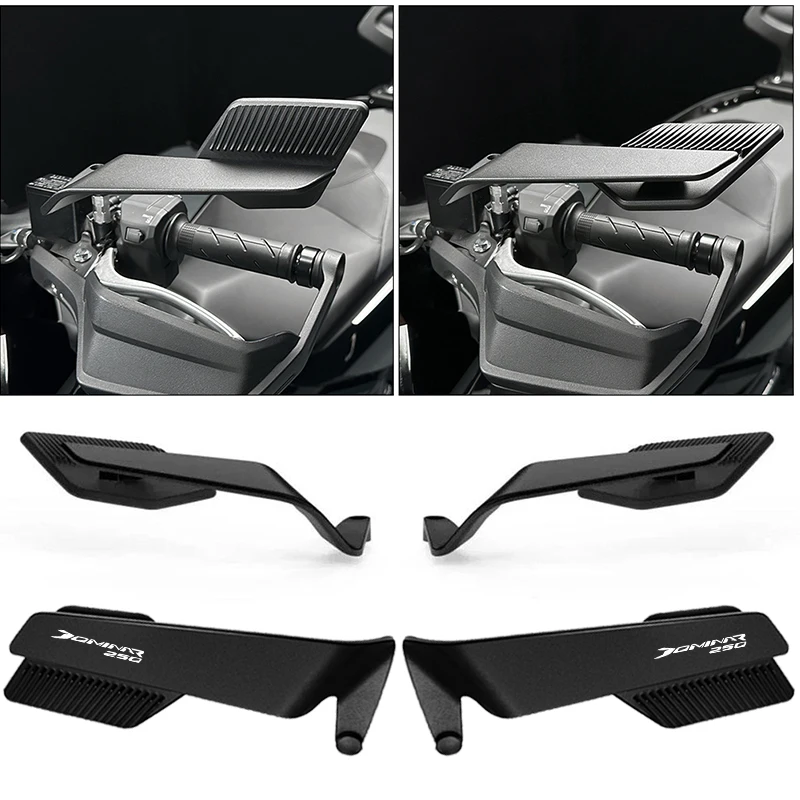 Stealth Adjustable Rearview Mirror Motorcycle Fixed Wing Mirrors For Bajaj Dominar 250 400 Pulsar Dominar400 2017-2024