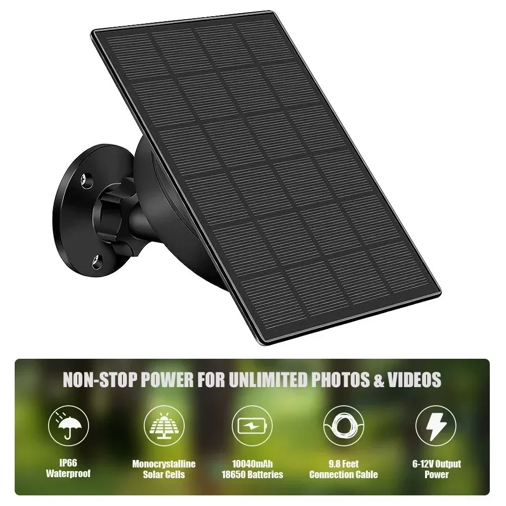 Outdoor Solar Cell Camping Solar Panel Kit 12V Built-in 10400mAh Battery Waterproof Solar Power Panel Charger For Trail Camera