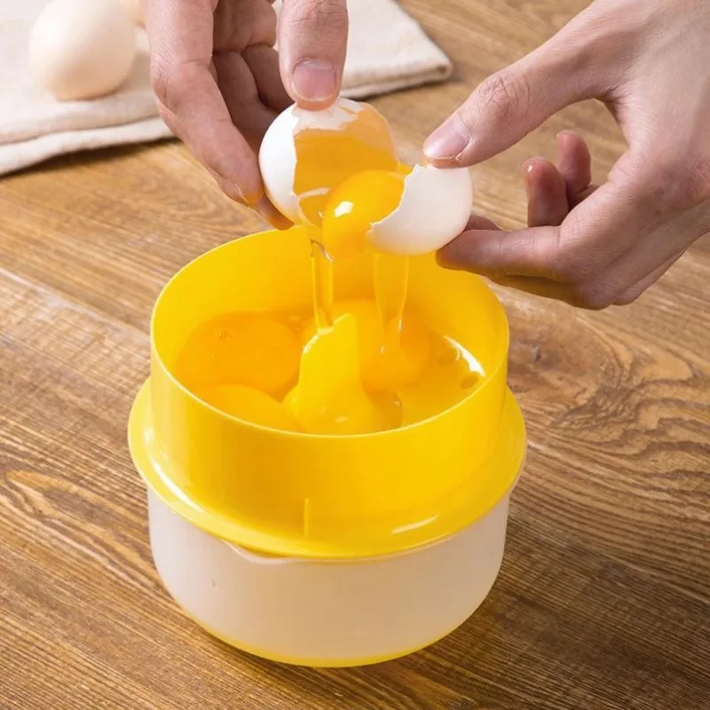 

Egg Separator Tool with Container Heavy Duty Egg White Yolk Filter Fast Baking Kitchen Essential Home Use Kitchen Accessories