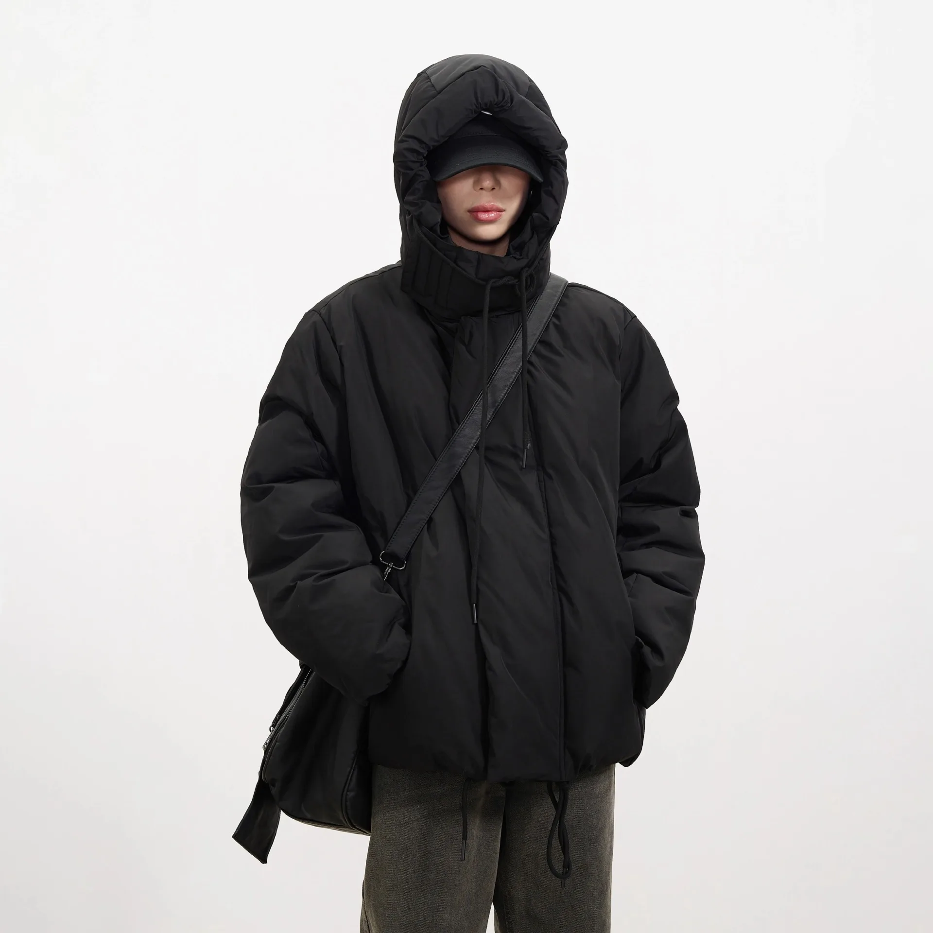 Winter Men Jacket American Simple Solid Color Long Sleeve Man Outerwear Thicken Cold-proof Versatile Hooded Male Down Coat