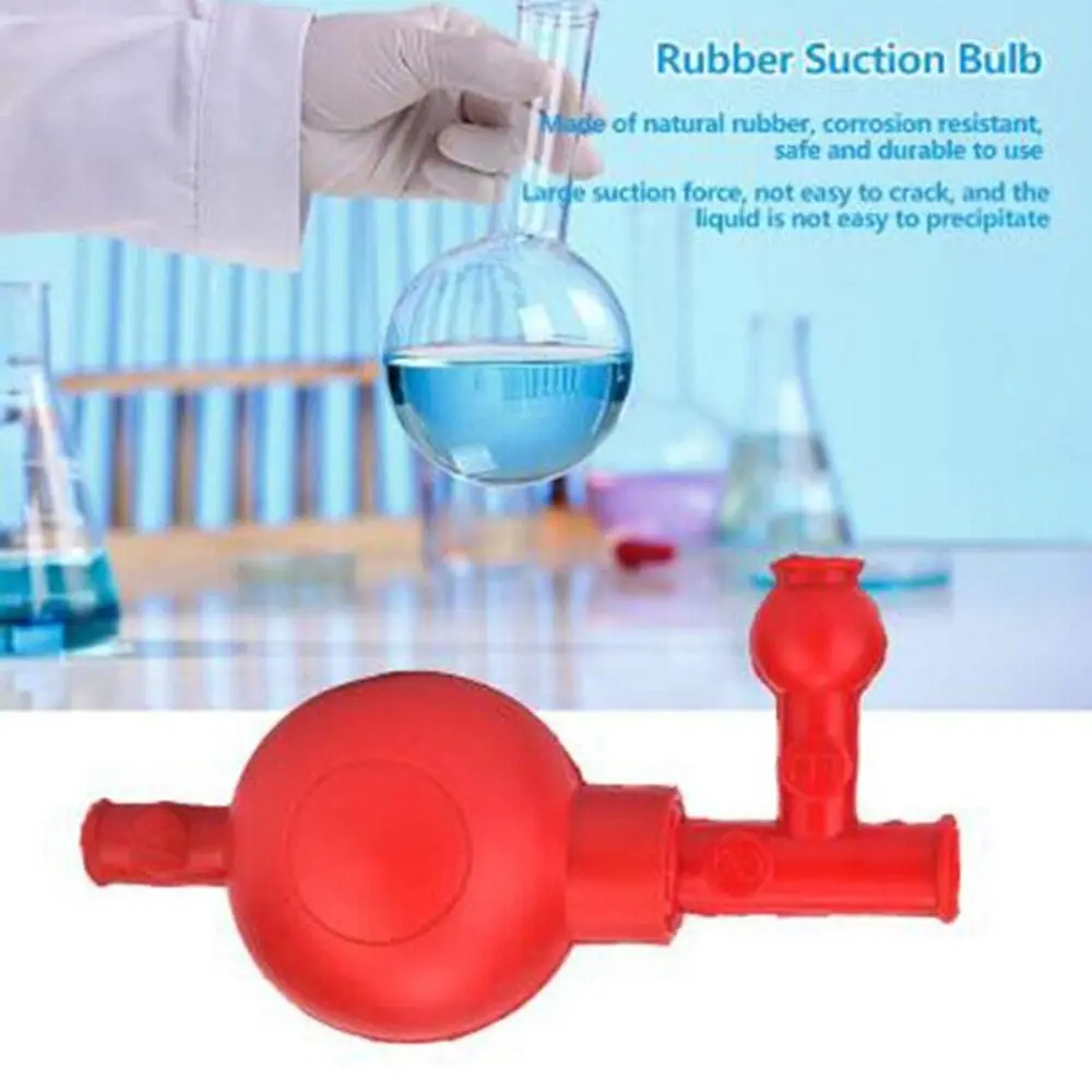 Rubber Three-way Quantitative Suction Ball with 3 Val Corrosion Resistant Lab Rubber Suction Bulb Large Suction Force