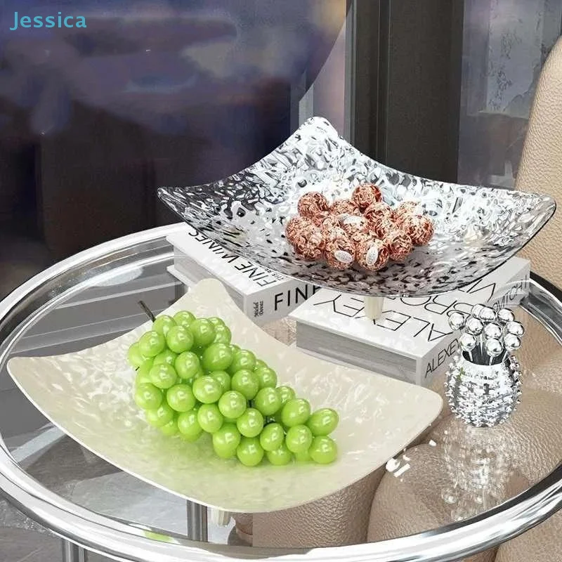 ♥ Platos de fruta modernos con textura arrugada: elegantes cuencos metálicos/mate para decoración del hogar y servicio de fiesta