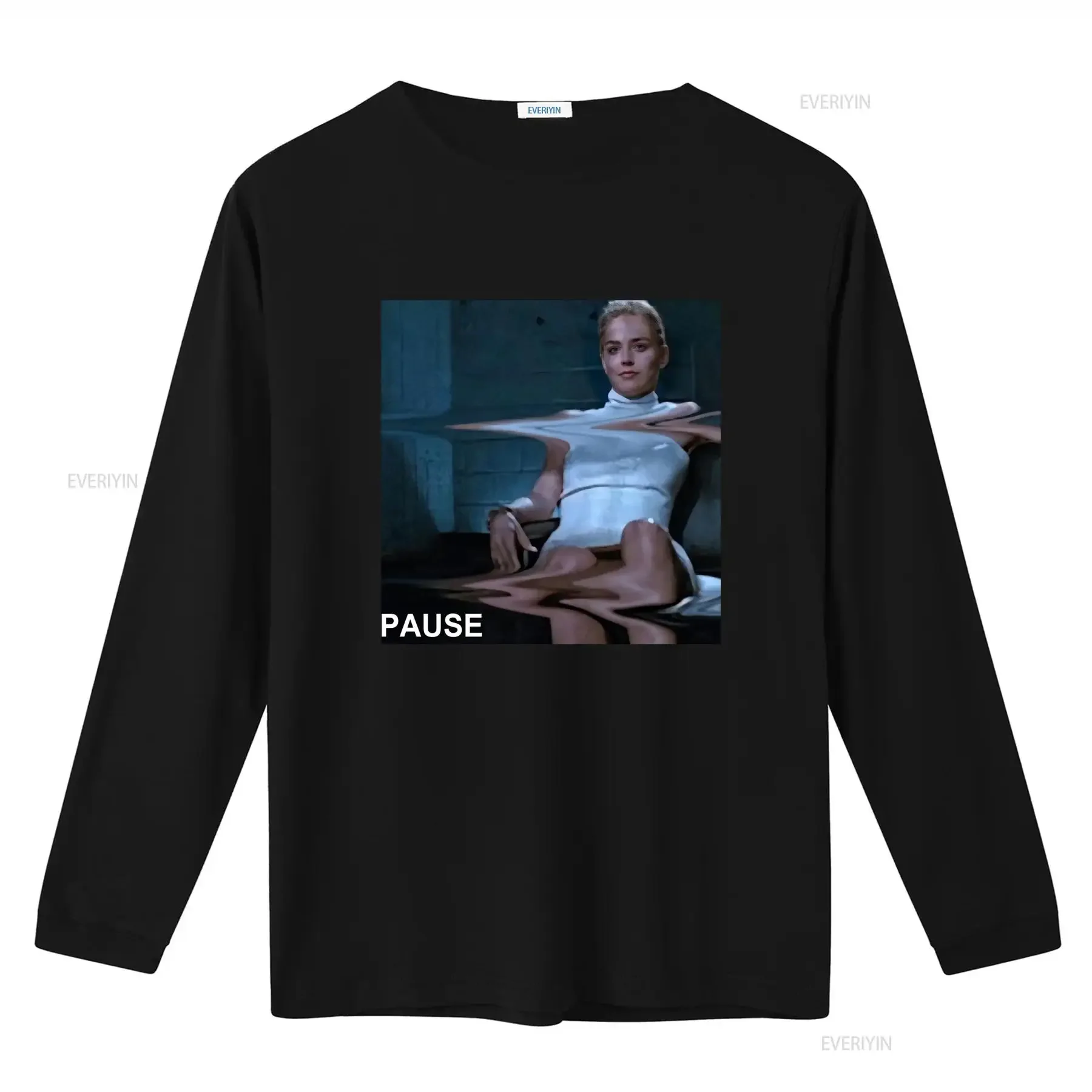 Funny Basic Instinct Sharon Stone Pause Legs Scene Movie Fan T Shirt vintage Washed Breathable Casual designer clothes