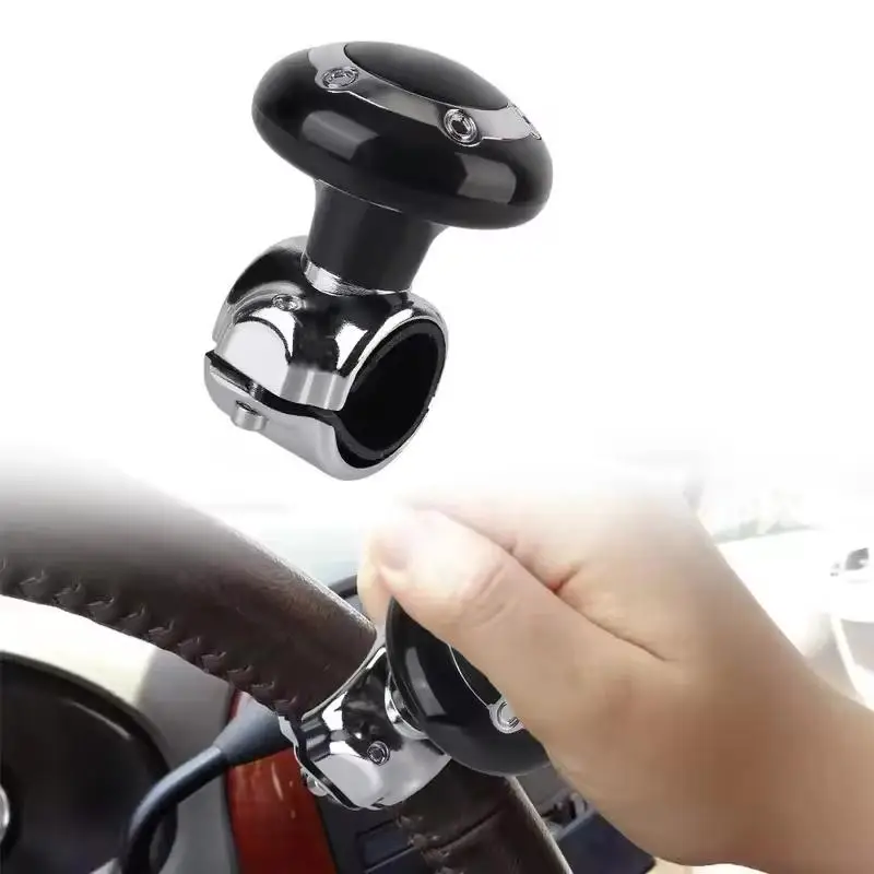 

Rotating Steering Wheel Booster with Spinner Knob: Essential Car Accessory for Enhanced Control.