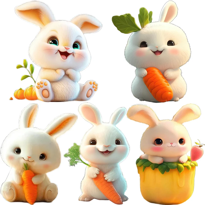 Three Ratels NHD18 lovely Carrot Rabbit Cartoon Animal Wall Sticker Waterproof Toilet Sticker Gift Decal