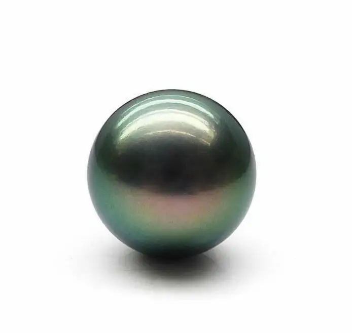 

new Huge AAA 9.5mm Perfect Round tahitian black blue round loose pearl Half hole