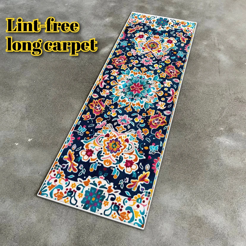 

Persian Living Room Long Carpet Home Decoration Bedroom Bedside Easy Clean Rug Kitchen Bathroom Lint-free Non-slip Floor Mats