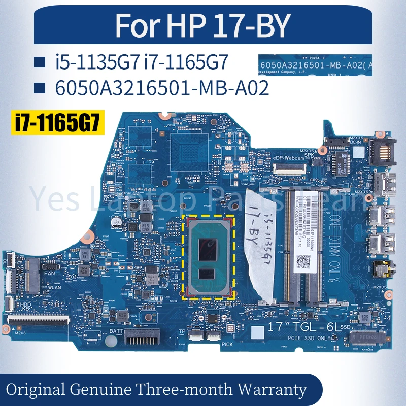 

6050A3216501-MB-A02 For HP 17-BY Laptop Mainboard M12541-601 M12541-601 i5-1135G7 i7-1165G7 Notebook Motherboard