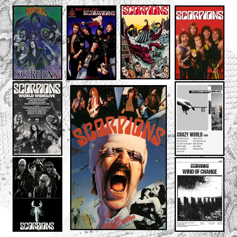 Music Popular Classic Art Scorpions Poster Wall Art Poster HD Waterproof PP Print Bedroom Living Room Office Decor Gift