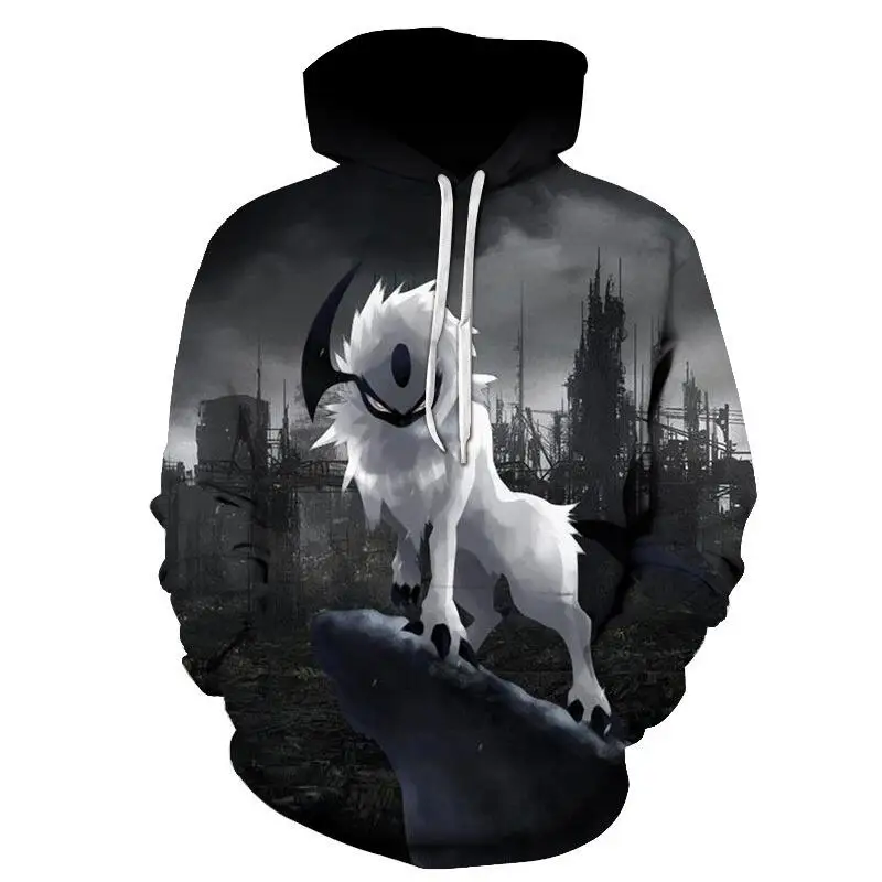 Winter Men\'s Wolf Pattern Social Hoodies Custom Y2k Oversized Sweatshirt Casual Quality Harajuku Vintage Fashion Clothing New