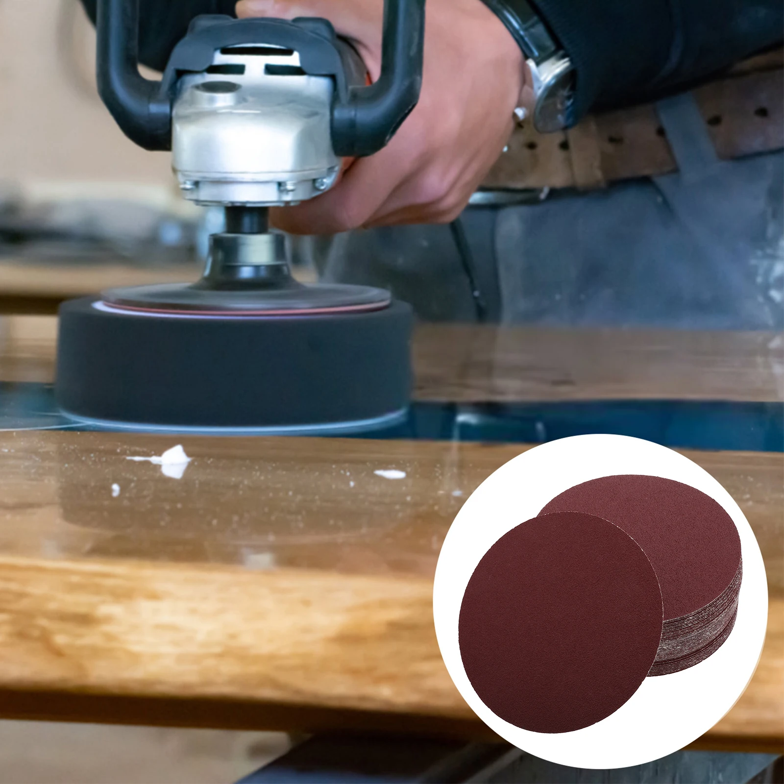 

50 pcs 6 Inch Sanding Discs Hook Loop 80 Grit Wet Dry Automotive Round Sander Paper Grinding Orbital Polisher Buffing