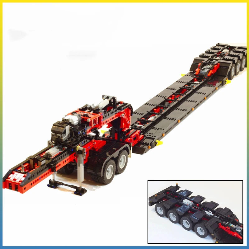 

Classic MOC-Custom SLT RC Low Boy Trailer MOC-16692 Building Block Car Load Transport Truck Trailer 2268pcs Assembled Toy Model
