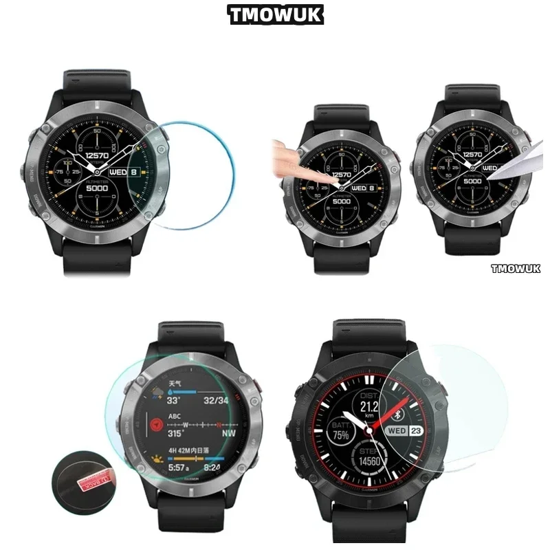 

For Garmin Fenix 6 6S 6X Pro Silver HD Screen Protector Anti-Scratch 9H