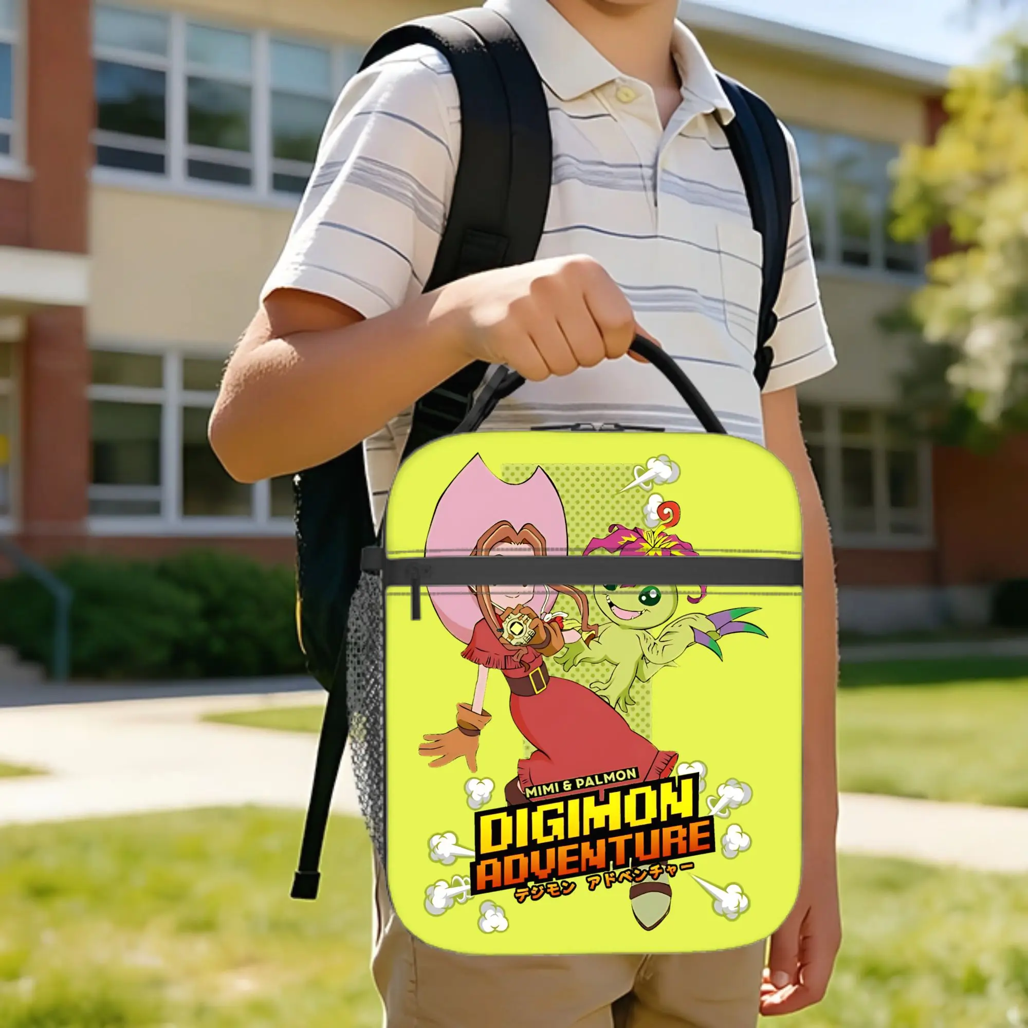 DIGIMON ADVENTURE MIMI & PALMON  Insulated Lunch Bag Cooler Bag Lunch Container  Tote Lunch Box for Men Women College  Outdoor