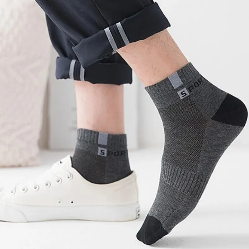 5/10/20 Pairs Breathable Fiber Light Business Absorb Sweat Deodorant Men Tube Ankle Nonslip Socks For Spring Summer And Autumn