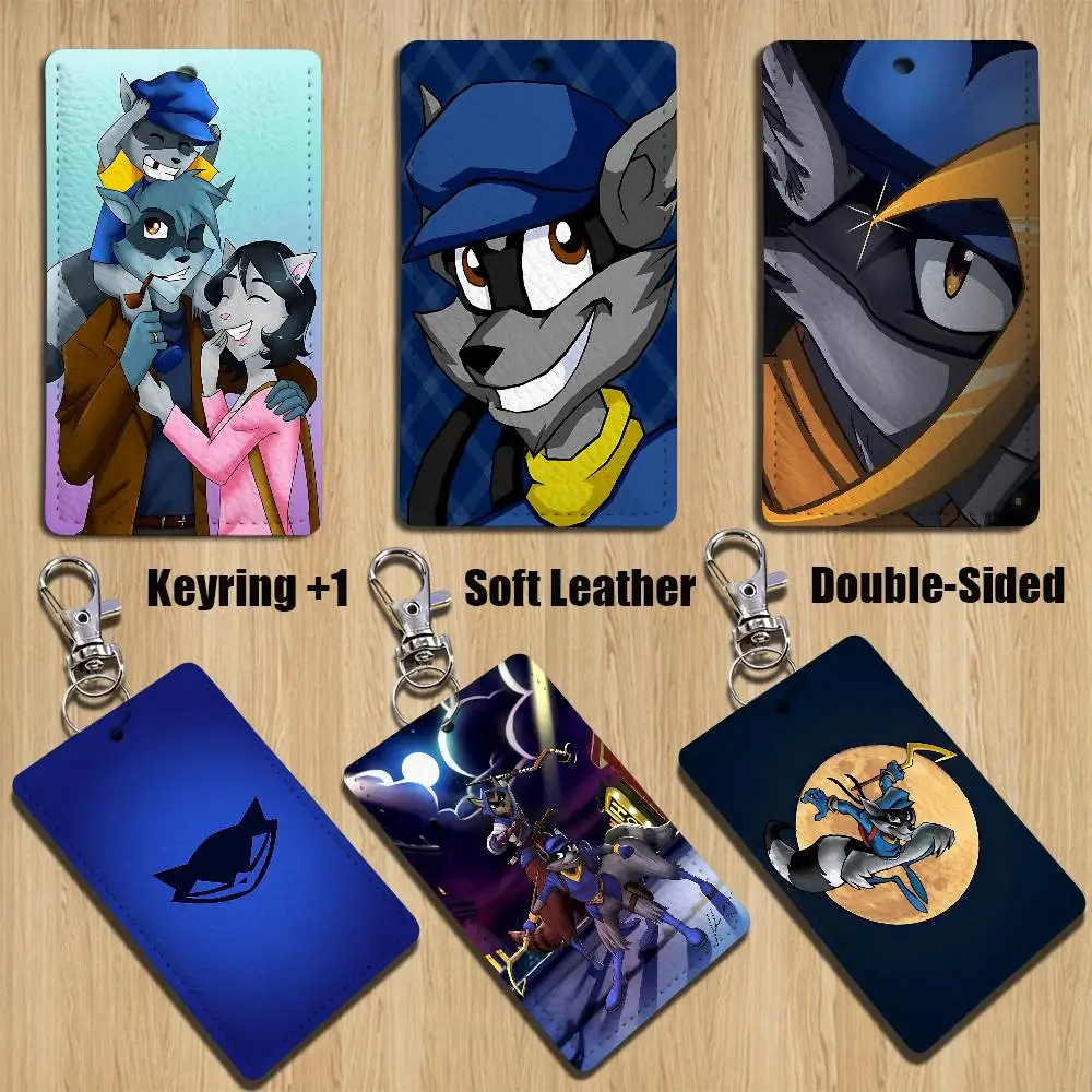 

Game S-Sly Cooper COOL Cartoon Singer Anime Card Keychain Fashion Pendant Bag ID Door Card Case Bus Card Cute Adult